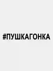 Черный наклейка на авто / машину / стекло "ПУШКАГОНКА" 25х3,5см