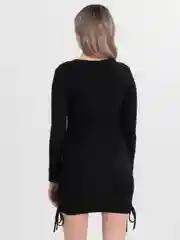 Черный платье женское в рубчик