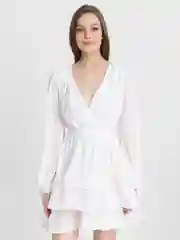 Белый платье женское с воланами