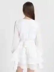 Белый платье женское с воланами