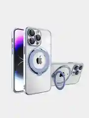Фиолетовый чехол MagSafe (Магсейф) для айфон iPhone 11 12 13 14 Pro Max с кольцом защитой камеры