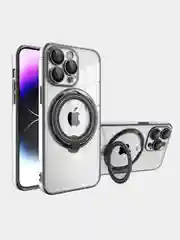 Фиолетовый чехол MagSafe (Магсейф) для айфон iPhone 11 12 13 14 Pro Max с кольцом защитой камеры