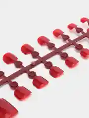 Багровый накладные ногти на ноги, глянцевые, однотонные, с кеевыми наклейками/стикерами