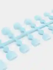 Голубой накладные ногти на ноги, глянцевые, однотонные, с кеевыми наклейками/стикерами