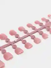 Пастельно-коралловый накладные ногти на ноги, глянцевые, однотонные, с кеевыми наклейками/стикерами