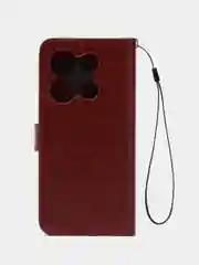 Багровый чехол-книжка с магнитной застежкой для Infinix Note 30 VIP (Инфиникс Ноут 30 Вип)
