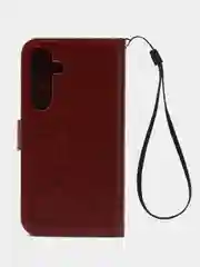 Багровый чехол-книжка с магнитной застежкой для Samsung Galaxy S24 (Самусунг Галакси С24)