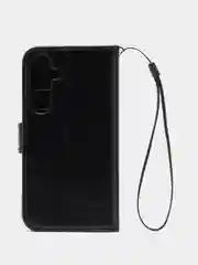 Багровый чехол-книжка с магнитной застежкой для Samsung Galaxy S24 (Самусунг Галакси С24)