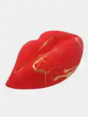 Красный подставка из гипса с ОТВЕРСТВИЕМ для палочки/для благовоний "ГУБЫ"