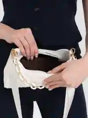 Белый модная женская сумка с мини косметичкой