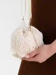 Белый женская маленькая соломенная сумка