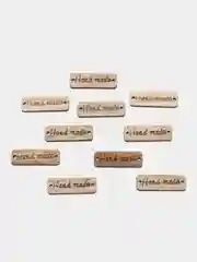 Бирка деревянная "Hand made" ("Ручная работа"), прямоугольная, с 2-мя отверстиями, 3х1 см