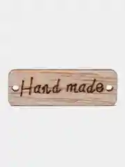 Бирка деревянная "Hand made" ("Ручная работа"), прямоугольная, с 2-мя отверстиями, 3х1 см