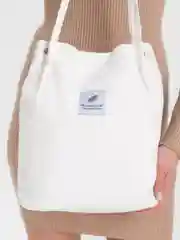 Белый сумка шоппер вельветовая