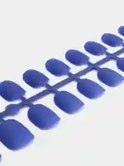 Синий накладные ногти короткие, мягкий квадрат