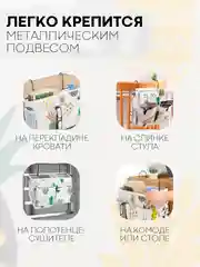 Карамельный органайзер-сумка с карманами подвесной КАРТОФАН для хранения вещей, 1 отсек, 2 кармана