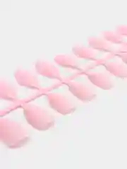 Розовый накладные ногти острые, типсы миндаль, глянцевые, с клеевыми наклейками
