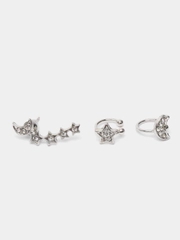 Серьги кафф из 3шт в комплекте