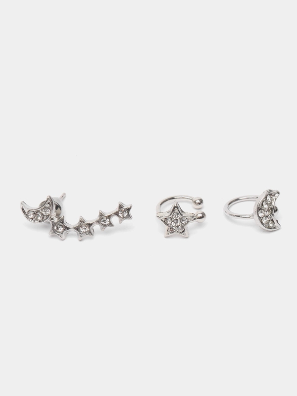 Серьги кафф из 3шт в комплекте