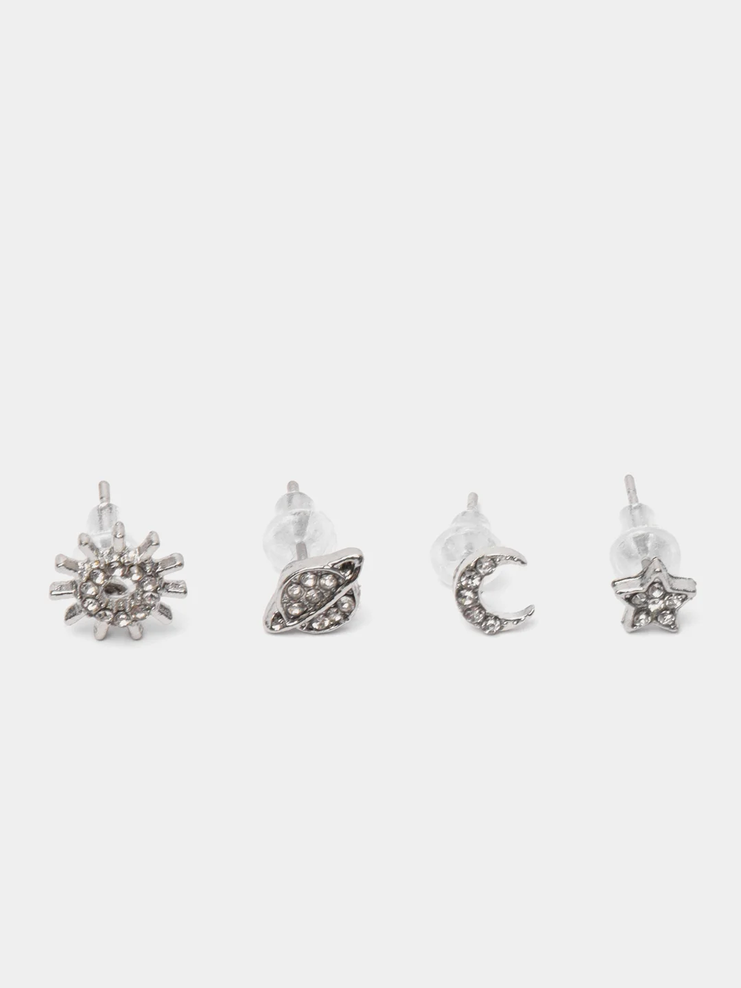 Серебряный серьги-кафф и клипсы в различных формах, 5 штук