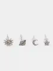 Серебряный серьги-кафф и клипсы в различных формах, 5 штук