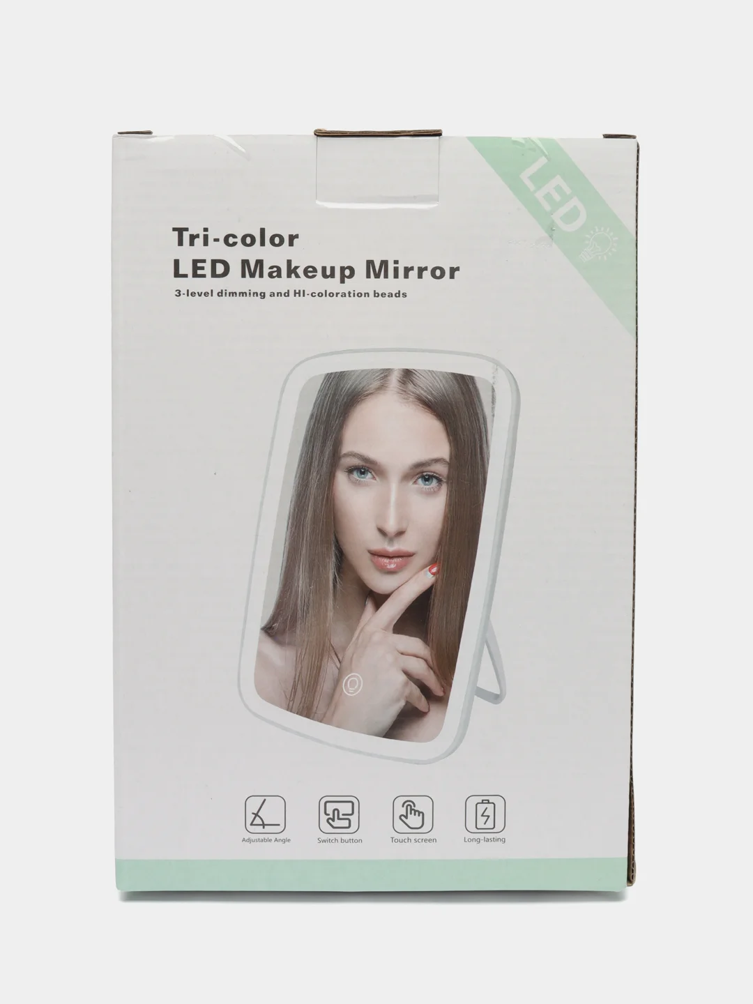 Белый зеркало настольное с LED подсветкой для макияжа