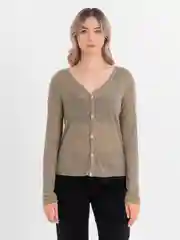 Приглушённый хаки кардиган женский