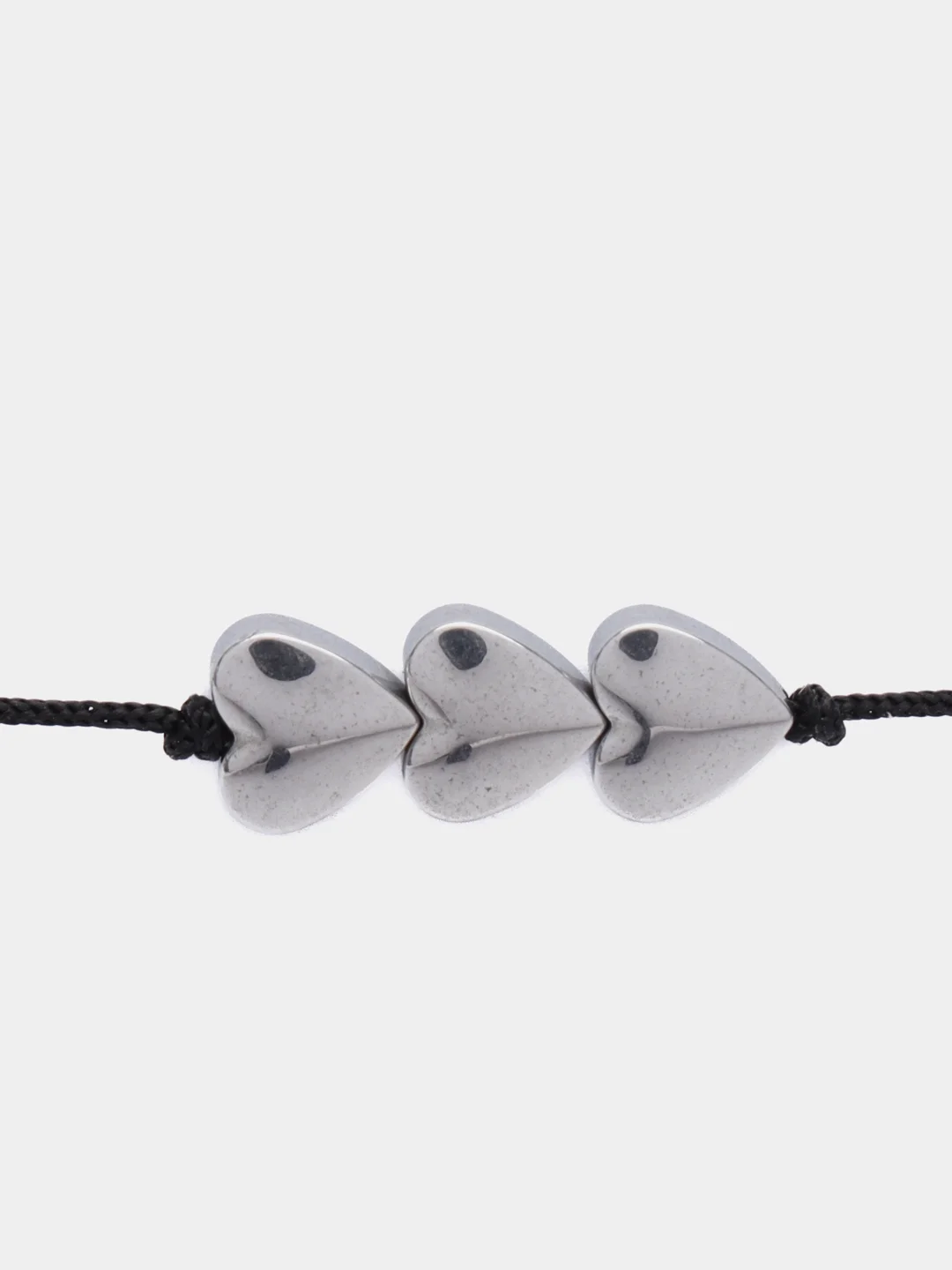 Браслет женский с натуральным камнем с камнем гематит "Сердечки" "Simple bracelete"