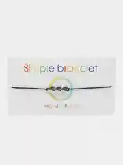 Браслет женский с натуральным камнем с камнем гематит "Сердечки" "Simple bracelete"