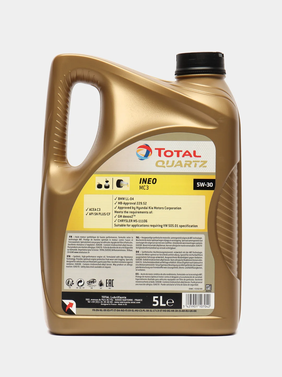Моторное масло Total Quartz INEO MC3 5W-30, 5 л