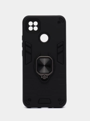 Чехол для Xiaomi Redmi 9C, Redmi 10A, противоударный с металлической подставкой-кольцом