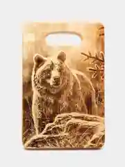 Коричневый доска разделочная, из массива кедра, 32 x 21 х 2,2 см