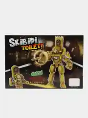 Золотой большой Конструктор "Скибиди туалет" Часовщик (Skibidi Toilet Clock man ) 362 детали