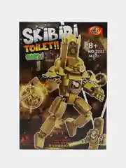 Золотой большой Конструктор "Скибиди туалет" Часовщик (Skibidi Toilet Clock man ) 362 детали