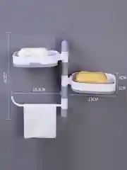 Серый многоуровневая мыльница, полка для ванной комнаты