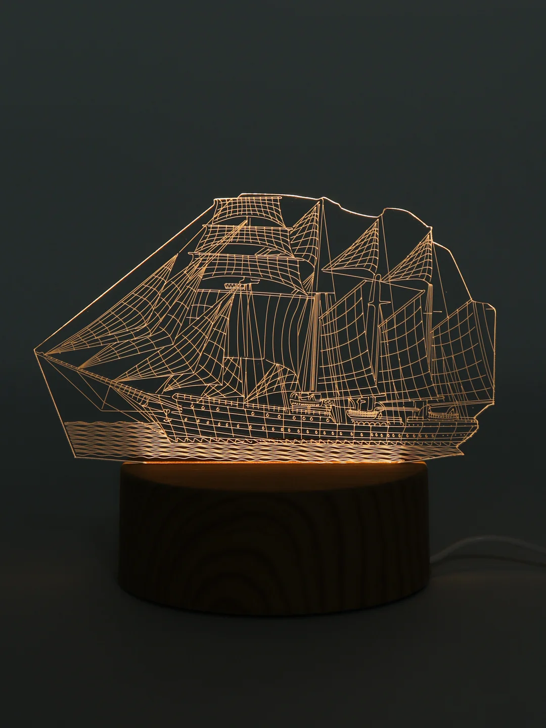 Горчичный подарочный 3D светильник - ночник с кнопкой вкл/выкл, питание USB, подарок на 8 марта