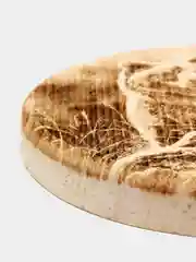 Карамельный доска разделочная деревянная из массива кедра, круглая, малая 18x18х2,2 см