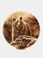 Коричневый доска разделочная деревянная из массива кедра, круглая, малая 18x18х2,2 см