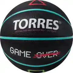 Бирюзовый мяч баскетбольный TORRES GAME OVER, размер 7