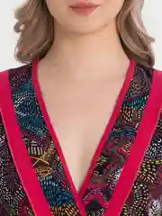 Алый халат женский на запахе, LILIANS