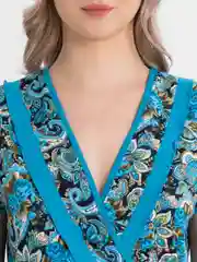 Бирюзовый халат женский на запахе, LILIANS