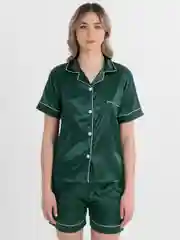 Зеленый пижама женская шелк