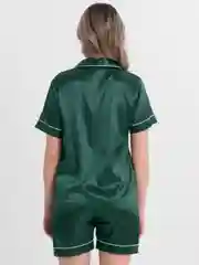 Зеленый пижама женская шелк