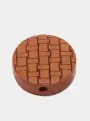 Бусины деревянные с лазерной гравировкой, круглые, плоские, 15х5 мм