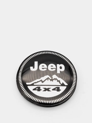 Наклейки на диски, колпаки JEEP сферические, изогнутые, 56 мм, 4 штуки