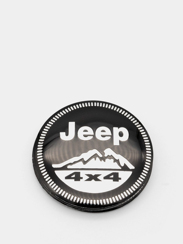 Наклейки на диски, колпаки JEEP сферические, изогнутые, 56 мм, 4 штуки
