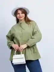 Зелёный хаки рубашка женская оверсайз