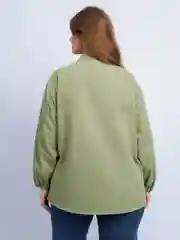 Зелёный хаки рубашка женская оверсайз