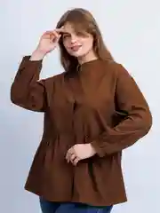 Коричневый рубашка женская оверсайз