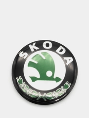 Наклейки на диски, колпаки Skoda сферические, изогнутые, 56-65 мм, 4 штуки